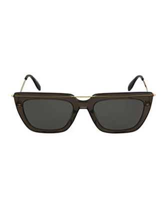 Picture of Alexander McQueen AM0169S 001 Transparent Dark Grey/Light Gold AM0169S Square