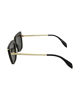 Picture of Alexander McQueen AM0169S 001 Transparent Dark Grey/Light Gold AM0169S Square