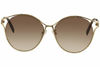 Picture of Alexander McQueen Women's AM0210SA AM/0210/SA 002 Gold Round Sunglasses 57mm