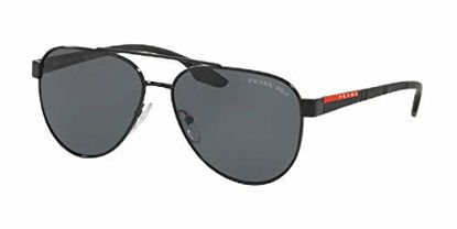 Picture of Prada PS54TS LIFESTYLE 1AB5Z1 61M Black/Grey Polarized Pilot Sunglasses For Men+FREE Complimentary Eyewear Care Kit