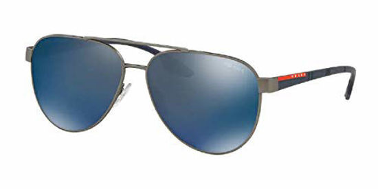 Picture of Prada PS54TS LIFESTYLE DG1387 58M Gunmetal Rubber/Dark Grey Blue Pilot Sunglasses For Men+FREE Complimentary Eyewear Care Kit