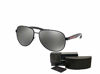 Picture of Prada PS53PS LIFESTYLE 1BO7W1 62M Black Demi Shiny/Grey Mirror Silver Pilot Sunglasses For Men+FREE Complimentary Eyewear Care Kit