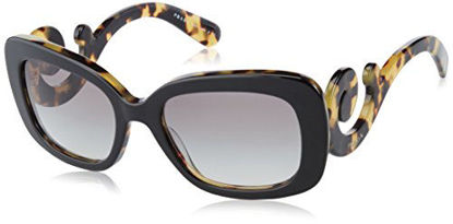 Picture of Prada Women's SPR270 Sunglasses, Black/Medium Havana