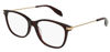 Picture of Alexander McQueen AM0094O Eyeglasses 004 Havana/Gold 53 mm