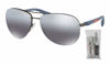 Picture of Prada PS56MS DG12F2 65M Gunmetal Rubber/Grey Mirror Gradient Silver Polarized Pilot Sunglasses For Men For Women+FREE Complimentary Eyewear Care Kit