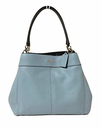 Picture of Coach F57545 Lexy Pebble Leather Shoulder Bag (SV/Cornflower Midnight)