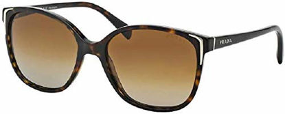 Picture of Prada PR01OS CONCEPTUAL 2AU6E1 55M Havana/Blue/Brown Gradient Polarized Square Sunglasses For Women+FREE Complimentary Eyewear Care Kit