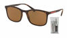 Picture of Prada PS01TS LIFESTYLE 5815Y1 56M Havana Rubber/Brown Polarized Rectangle Sunglasses For Men+FREE Complimentary Eyewear Care Kit