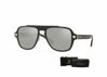 Picture of Versace VE2199 MEDUSA CHARM 10006G 56M Matte Black/Light Grey Mirror Silver Square Sunglasses For Men+ BUNDLE With Designer iWear Complimentary Eyewear Kit