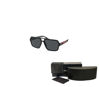 Picture of Prada PS01XS 1AB02G 59MM Black / Polarized Dark Grey Rectangle Sunglasses for Men + BUNDLE With Designer iWear Complimentary Eyewear Kit