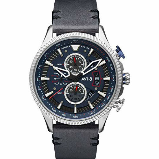 Picture of Men's Hawker Hunter Avon Chronograph Marine Grey with Grey Genuine Leather Strap Watch 45mm - AV-4064-04