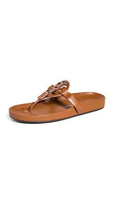 Picture of Tory Burch Women's Miller Cloud Sandals, Bourbon Miele, Tan, 11 Medium US