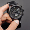 Picture of Men's Hawker Hunter Avon Chronograph Stealth Black with Black Genuine Leather Strap Watch 45mm - AV-4064-05