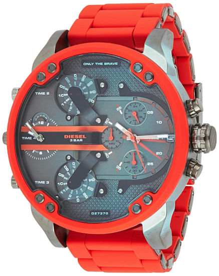 Picture of Diesel Men's 57mm Mr. Daddy 2.0 Quartz Stainless Steel and Silicone Chronograph Watch, Color: Gunmetal, Red (Model: DZ7370)