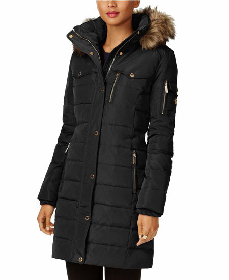 Faux fur trim down coat michael clearance kors