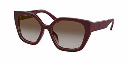 Picture of PR24XS UAN0A7 52MM Bordeaux / Grey Gradient Rectangle Sunglasses for Women + FREE Complimentary Eyewear Kit