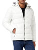 Picture of GUESS Men Mid-Weight Puffer Jacket with Removable Hood, White, Medium