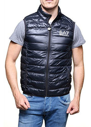 Picture of Emporio Armani EA7 Mens Train Core ID Logo Padded Down Sleeveless Gilet 8NPQ01 - Navy, 3XL