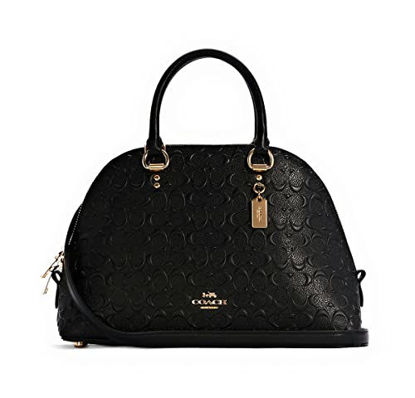 Picture of Coach Katy Satchel In Signature Canvas (IM/Black Embossed)