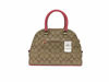 Picture of Coach Katy Satchel In Signature Canvas (IM/Khaki/Fuchsia)