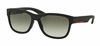 Picture of Prada PS03QS LIFESTYLE DG00A7 57M Black Rubber/Grey Gradient Rectangle Sunglasses For Men+FREE Complimentary Eyewear Care Kit