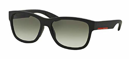 Picture of Prada PS03QS LIFESTYLE DG00A7 57M Black Rubber/Grey Gradient Rectangle Sunglasses For Men+FREE Complimentary Eyewear Care Kit