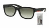 Picture of Prada PS03QS LIFESTYLE DG00A7 57M Black Rubber/Grey Gradient Rectangle Sunglasses For Men+FREE Complimentary Eyewear Care Kit