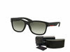 Picture of Prada PS03QS LIFESTYLE DG00A7 57M Black Rubber/Grey Gradient Rectangle Sunglasses For Men+FREE Complimentary Eyewear Care Kit