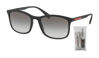 Picture of Prada PS01TS LIFESTYLE DG00A7 56M Black Rubber/Grey Gradient Rectangle Sunglasses For Men+ BUNDLE with Designer iWear Comlimentary Eyewear Kit