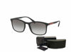 Picture of Prada PS01TS LIFESTYLE DG00A7 56M Black Rubber/Grey Gradient Rectangle Sunglasses For Men+ BUNDLE with Designer iWear Comlimentary Eyewear Kit