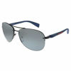 Picture of Prada Linea Rossa PS 56MS DG12F2 Gunmetal Rubber Metal Aviator Sunglasses Silver Mirror Polarized Lens