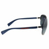 Picture of Prada Linea Rossa PS 56MS DG12F2 Gunmetal Rubber Metal Aviator Sunglasses Silver Mirror Polarized Lens