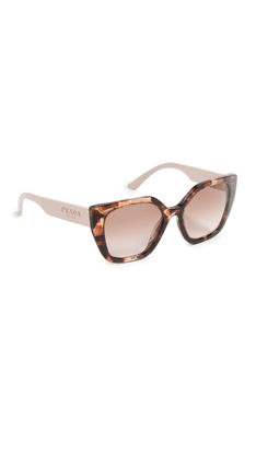 Picture of Prada Women's Oversized Angled Cat Eye Sunglasses, Caramel Tortoise/Brown Gradien, One Size