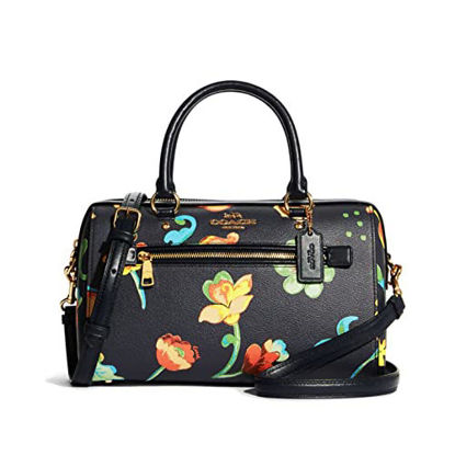 Picture of Rowan Satchel In Signature Canvas With Mystical Floral Print (Floral Midnight)