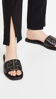 Picture of Tory Burch Women's Double T Sport Slides, Perfect Black/Gold, 4 Medium US