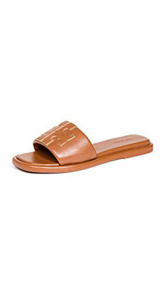 Picture of Tory Burch Women's Double T Sport Slides, Bourbon Miele/Gold, 5 Medium US