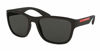 Picture of Prada PS01US ACTIVE DG05S0 55M Black Rubber/Grey Pillow Sunglasses For Men For Women + BUNDLE with Designer iWear Complimentary Eyewear Kit