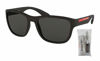 Picture of Prada PS01US ACTIVE DG05S0 55M Black Rubber/Grey Pillow Sunglasses For Men For Women + BUNDLE with Designer iWear Complimentary Eyewear Kit