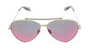 Picture of Alexander McQueen AM0058S 004 Endura Gold/Dark Grey AM0058S Pilot Sunglasses