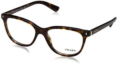 Picture of Prada JOURNAL PR14RV Eyeglass Frames 2AU1O1-52 - Havana PR14RV-2AU1O1-52