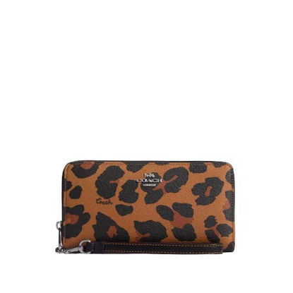 Picture of Long Zip Around Wallet With Leopard Print And Signature Canvas Interior