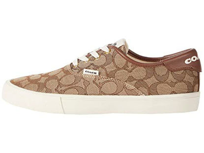 Picture of COACH Citysole Skate Sneakers for Women - Traditional Lace Closure with Cushioned Insole, Sleek and Fashionable Sneakers Khaki Jacquard 5 B - Medium