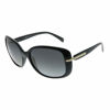 Picture of Prada Conceptual PR 08OS 1AB5W1 Black Plastic Square Sunglasses Grey Gradient Polarized Lens