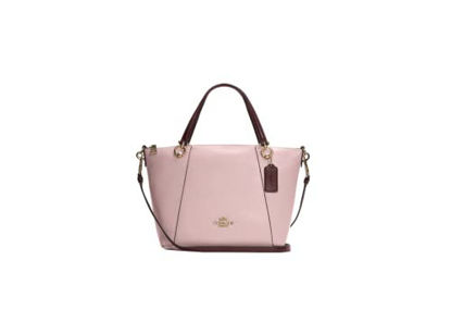 Picture of COACH Kacey Satchel In Colorblock Signature Canvas (IM/Powder Pink Wine Multi)