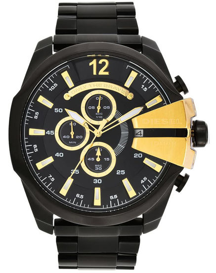 Picture of Diesel Men's 51mm Mega Chief Quartz Stainless Steel Chronograph Watch, Color: Black (Model: DZ4338)