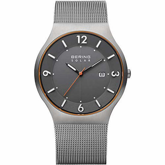 Picture of BERING Men Analog Solar Collection Watch with Stainless Steel Strap & Sapphire Crystal, Grey, 40, Grey/Grey