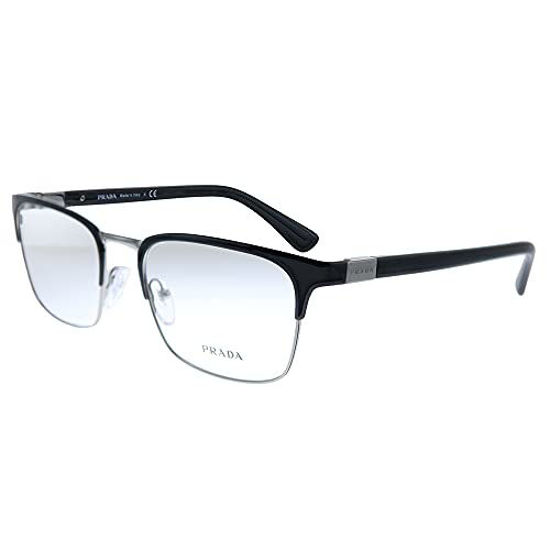 Picture of Prada Heritage PR 54TV 1AB1O1 Black Gunmetal Metal Rectangle Eyeglasses 55mm