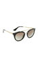 Picture of Prada Women's Round Aviator Sunglasses, Black/Grey, One Size