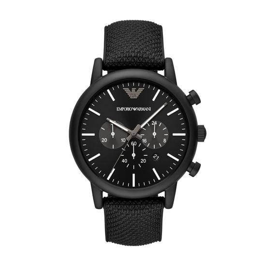 GetUSCart Emporio Armani Men s Chronograph Black Silicone Backed