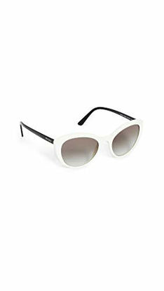 Picture of Prada PR 02VS 7S30A7 White Plastic Cat-Eye Sunglasses Grey Gradient Lens